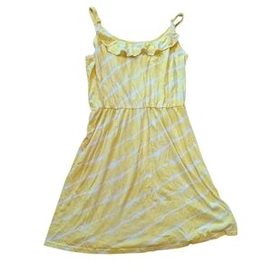 Faded Glory Yellow and White Striped Midi Dress